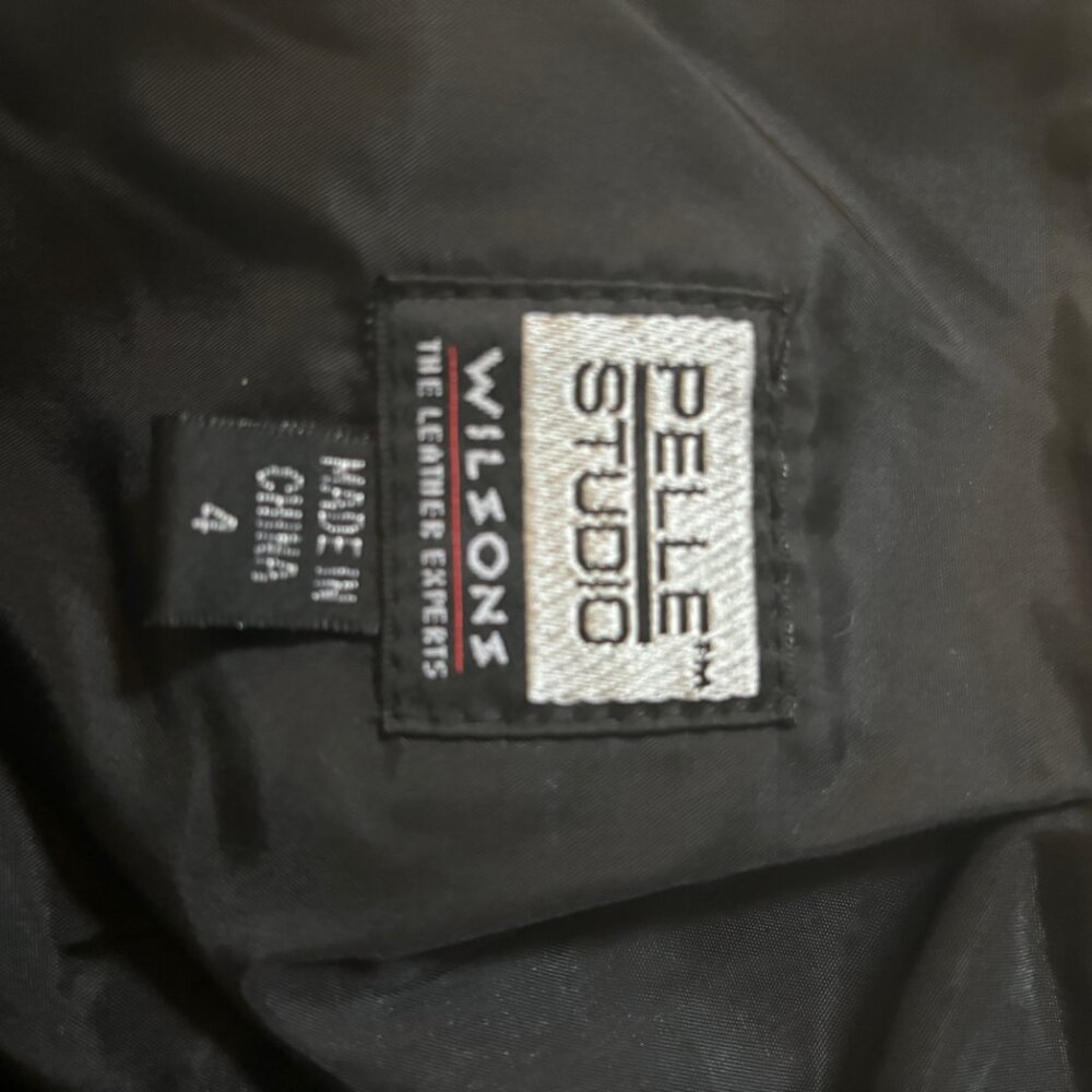 Size 4 Black Knee Length Leather Pencil Skirt - Pelle Studios by Wilsons - Picture 4 of 6